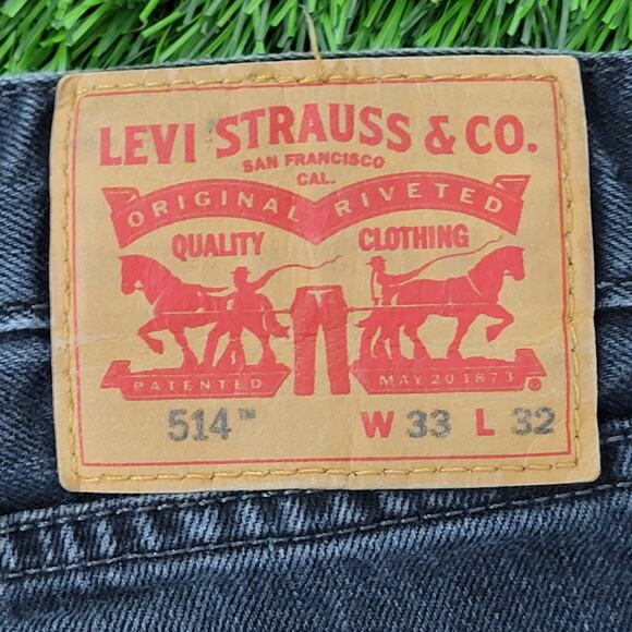 LEVIS 514 Straight Jeans 32x31 (33x32) Black Faded All-Over - Picture 7 of 16